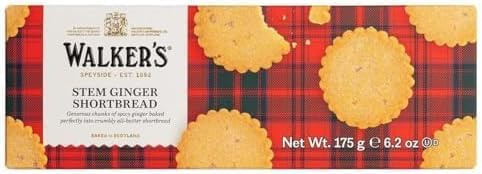 Walkers Stem Ginger Shortbread - 175 gr - Biscotti al burro e zenzero