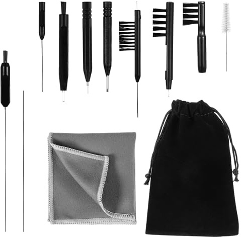 12 PCS Hearing Aid Cleaning Kit Accessories and Supplies Earplugs Cleaning Kit, Multi Functional Hearing Aid Brush Tools for Earbuds Headphones with Bag