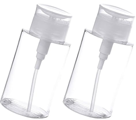 2 Stück Pumpflaschen 200ml aus Kunststoff für Make Up Entferner | Leichte Reinigung, Glatte Oberfläche, Einfaches Befüllen, Zuhause und Wc, Praktische Dosierung