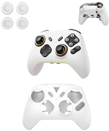 Schutzhülle für FLYDIGI Vader 5 Pro Game Controller, yystao silikon hülle kompatibel mit FLYDIGI Vader5 Pro, mit verbessertem Griff und umfassender Schutzfunktion, Weiß
