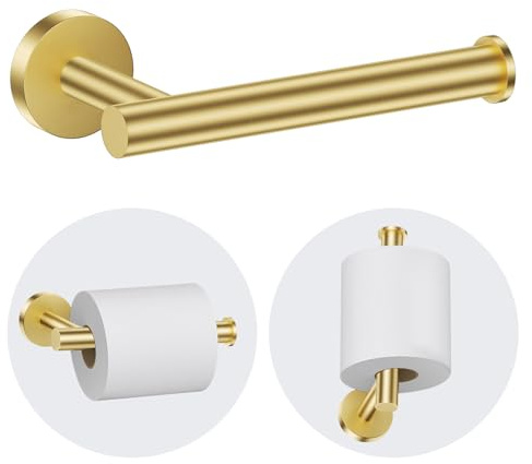 YACVCL Brushed Gold Toilet Roll Holder Bathroom Toilet Paper Holder | No fingerprints SUS304 Stainless Steel Modern Tissue Non-slip Holders Wall Mounted for Bathroom Kitchen Washroom
