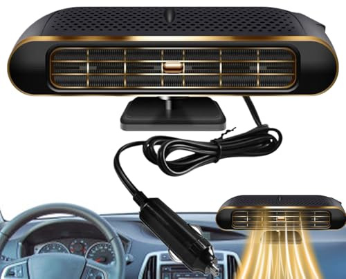 Chauffage de voiture 12 V/24 V Dégivreur électrique | Chauffage portable pour voiture, ventilateur électrique, rechargeable – Camion, SUV, voiture, berline, pare-brise, tableau de bord