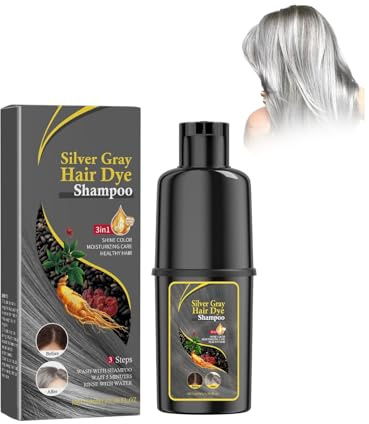 Gray Hair Dye Shampoo Permanent, 3 in 1 Long Lasting Natural Ingredients Hair Dye Shampoo for Women and Men 100ml