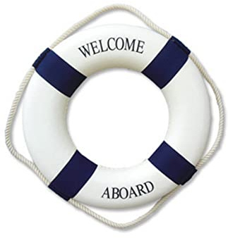 1 Packung „Willkommen an Bord-Rettungsring-Wanddekoration, Schaumstoff-Wandbehang, Heimdekoration im mediterranen Stil – Blau
