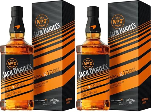 Jack Daniel's Old No.7 Tennessee Whiskey - McLaren Limited Edition 2024 - Inklusive Geschenkverpackung - zwei ikonische Marken, eine unverwechselbare Flasche -0.7L/40% Vol. (Packung mit 2)