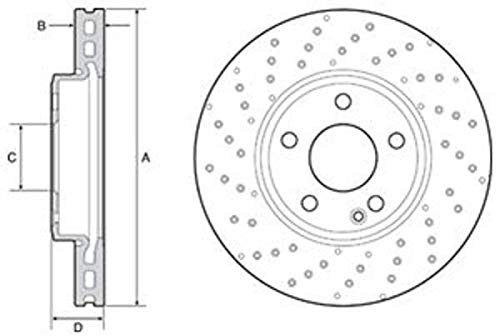 DELPHI BG4657C 2x Bremsscheiben Vorne Ø295mm Belüftet gelocht Kompatibel mit MERCEDES-BENZ B-Klasse W246, W242 2464212512 A2464212512 246421251207