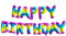 Self Inflating Happy Birthday Banner Balloon Bunting Silver 16 inch Letters Foil (Rainbow)