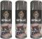 3 x 400ml Metallic Gun Metal Grey Spray Paint Interior & Exterior Spray Brilliant Gloss Finish Quick Drying