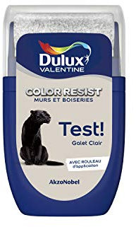 Dulux Valentine Peinture Color Resist - Murs et Boiseries - Mat - Testeur Couleur Galet Clair 30 ml