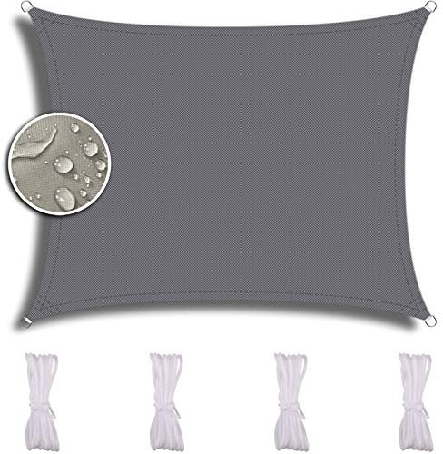 ZQXFZ Toldo Parasol 2 x 3 m, Para jardín, balcón, UV, textura, Impermeable, Color Gris Claro