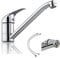 Kitchen Sink Taps Mono Basin Mixer Taps Faucet Modern Single Lever Chrome Kitchen Sink Swivel Spout Hot and Cold Water Mixer Sink Swivel Chrome Brass