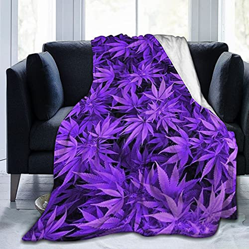 Lila Weed Flanell Fleece Decke für Bett Sofa Room Home Weiche Decke Warm All Season Überwurf Plüschdecke 80 x 60