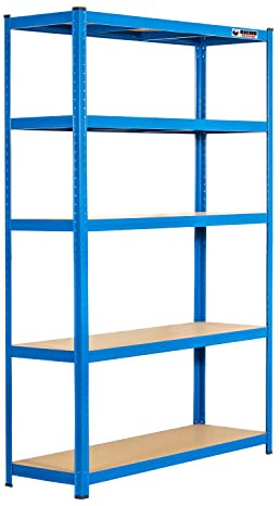 Rhino Racking - Schwerlastregal mit 5 Etagen, industriell, blau, 180 x 120 x 40 cm