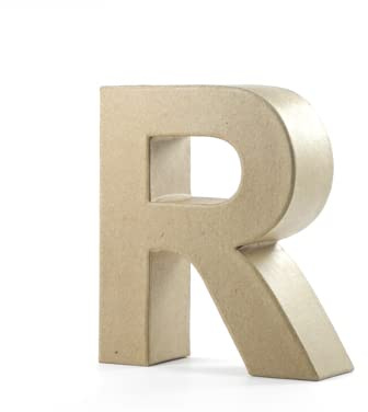 Pracht Creatives Hobby Papp-Buchstabe R | 17,5x5,5 cm | Pappbuchstaben zum Bemalen Basteln Dekorieren Pappmaché