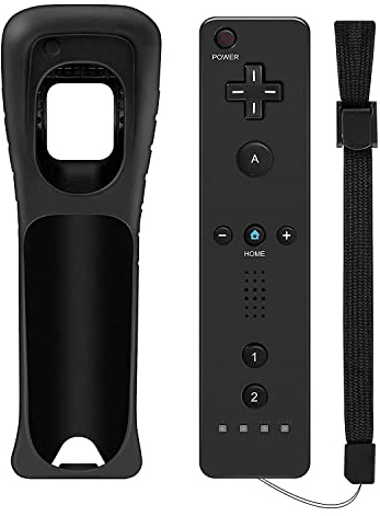 Xooclys Wii Remote Controller - Replacement Game Controller with Silicone Case and Wrist Strap (Black) | Game Controller