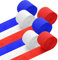 Lot de 6 Rouleaux Serpentin en Papier Crépon 3 Couleurs(Rouge,Bleu,Blanc) pour Décoration de Fête(25M x 4.5cm)