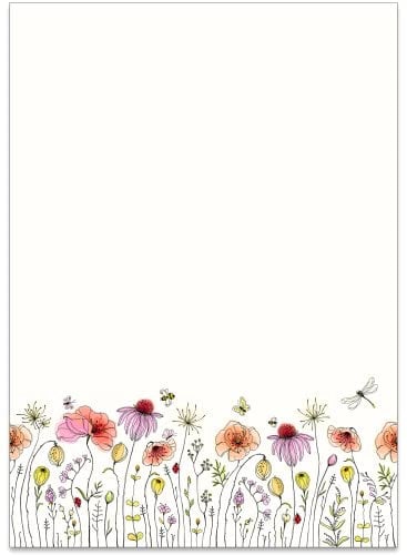 36 Sheets of Old Looking/Vintage Wildflower Design Writing or Printing Paper DIN A4. Great for Vintage invites and Letters
