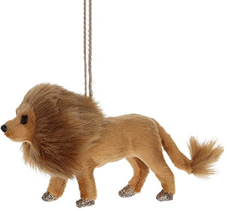 Crafty Capers Faux Fur Lion Tree Ornament | Wild Animal Christmas Decoration