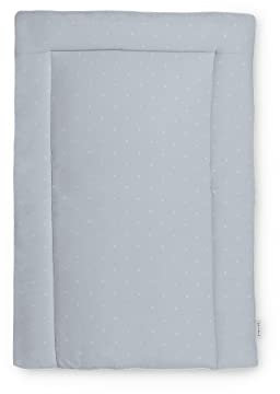 Ehrenkind® Wickelauflage 70x50 cm | Waschbar + 100% Bio-Baumwolle Bezug | Wickelunterlage | Wickeltischauflage | Standard 100 by OEKO-TEX 70x50cm Grau weiße Punkte