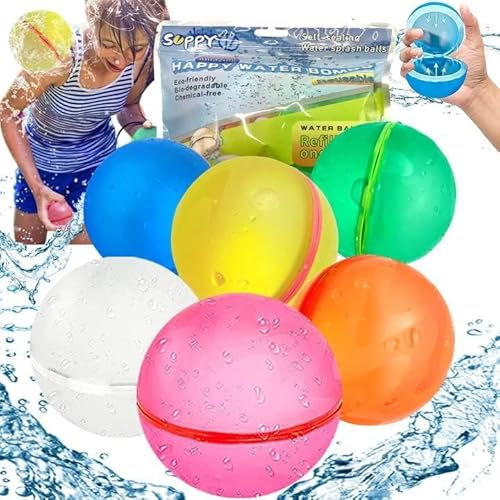 8 Stück Wiederverwendbare Wasserbomben Selbstschließend Wasserspielzeug Pool Spielzeug Für Kinder Strandspielzeug Wasserbälle Erwachsene Outdoor Wasserkampfspiel Sommer Poolparty Geschenk Für Kinder