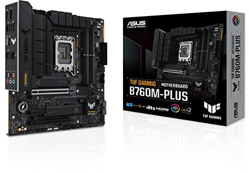 ASUS TUF GAMING B760M-PLUS Mainboard Sockel Intel LGA 1700 (Intel B760, mATX, DDR5 Speicher, PCIe 5.0, 2x M.2, Thunderbolt 4, Aura Sync)