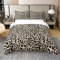 100% Baumwolle Braun Leopard Druck Bettbezug,Geparden Tröster Abdeckung 200x200,Afrika Leopard Bettwäsche Set für Teen Erwachsenenschlafzimmer Dekor,Weiche Luxus Mikrofaser Tier Thema Steppdeckenbezug
