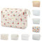 Trousse de toilette de voyage, trousse de maquillage de voyage en coton, trousse de maquillage portable, sac de rangement de maquillage de voyage pour femmes et filles, rose, Motif floral