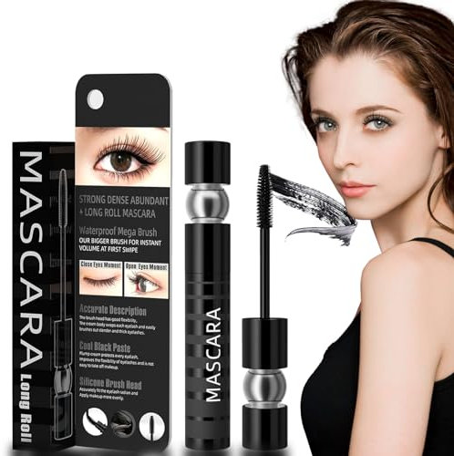 Wimperntusche Probuk Mascara Wasserfest Schwarz, 4D Silk Fiber Wimperntusche, Mascara Lange Wimpern, Mascara für Volumen, Wischfest und Nicht Verklumpend, Langlebig, Die Den Ganzen Tag Halten