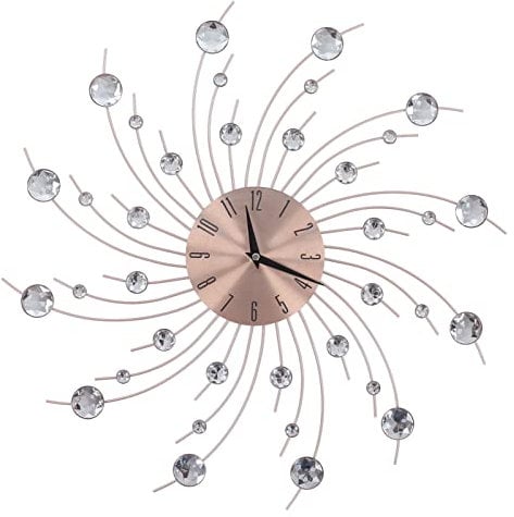Serlium Large Wall Clocks for Home, Wrought Iron Wall Clock Living Room Wall Clock Rose Gold Home Decoration Clock