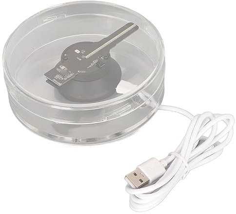 3D Hologram Fan, 48 LEDs Holographic Advertising Display with Memory Card, WiFi APP Remote Control Built in Speaker, Transparent Cover, Home Decoration, WiFi Compatible