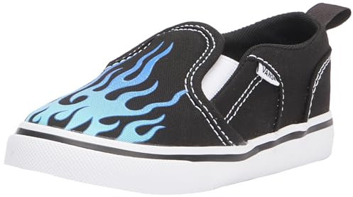 Vans Jungen Unisex Kinder Asher V Sneaker, Flame Schwarz/Weiss, 25 EU