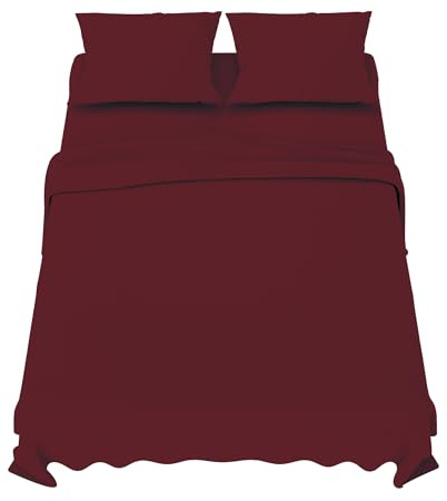 Dreamzie - Parure de Lit 160x200 cm - Bordeaux - Microfibre Douce