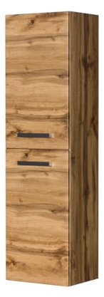 Quentis Badschrank, Hochschrank, Eiche Natur, B 40 x H 143 x T 32 cm, wandhängend, 2 Türen, vormontiert. Passend zu den Badmöbeln der Serien Genua, Susan & ZENO