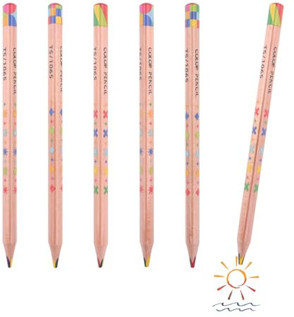 Ailvor Regenbogenstift, 4 in 1 Farbstifte, 6 Stück Regenbogenstifte Kinder, Dreikant Regenbogen Buntstifte Mehrfarbig für Erwachsene Kunst Zeichnen Färben Skizzieren, Kinder Geburtstag Geschenk