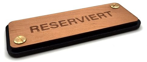 Reserviert Schild Holz und Leder mit Gravur RESERVIERT oder RESERVED für Gastronomie