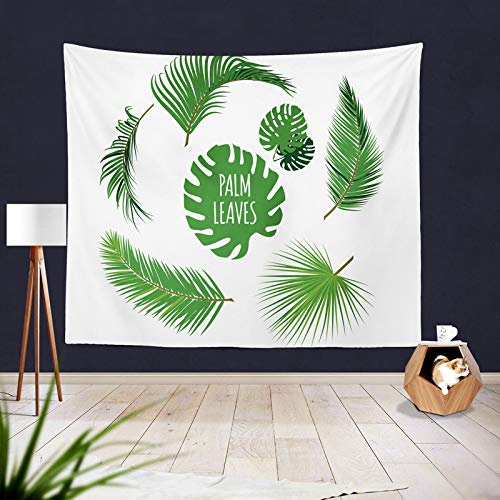 Zweig Wandbehang Grüne Palmblätter Wandbehang,Wandkunst,Für Schlafzimmer Wohnzimmer Dorm Decor,Aesthetic Room Décor,Wandtuch Tapestry,Wand Deko 180X230Cm