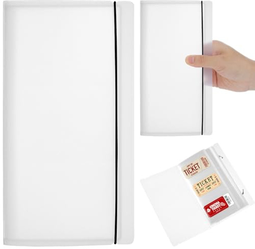 Alasum Ticket-Album, transparent, multifunktional, aus Kunststoff, Album für Konzertticket und Flugticket, Aufbewahrung für Fotos und Erinnerungen, 22,50 x 12,50 x 3,00 cm