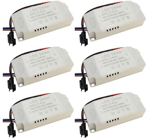 FSLiving LED-Transformator 12-18W,Led Trafo 230v auf 36-65VDC, led Driver Netzteil für LED Lichtstreifen LED Lampen Spotlight, 6er-Pack PJ0713