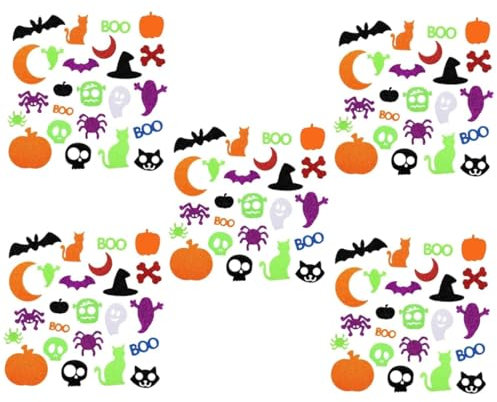 KOMBIUDA 500stücke Selbstklebende Glitzer-Aufkleber Für Halloween Dekorative Sticker Für Partys Bastelprojekte Und Fensterdekoration Einfach Anzubringen Und Abnehmbar