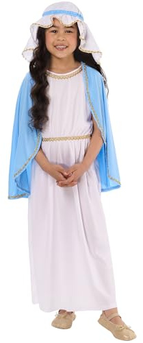 Rubies Official Nativity Mary Girls Costume, Kids Christmas Fancy Dress