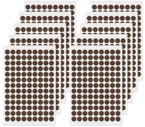 FINDAT Klebepunkt Etiketten 13 mm Rund Kleine Wasserfeste Markierungspunkte Selbstklebende Aufkleber zum Beschriften für Büro Haus Schule DIY 1170 Stück Braun