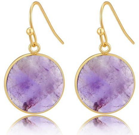 LILIE&WHITE Orecchini con Pietra Naturale Viola per Donna, Gioielli Eleganti e Antiallergici, Design Sofisticato e Resistente alla Scoloritura, Regalo per Ogni Occasione