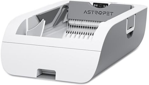 AstroPet Bandeja de arena abierta autolimpiable, control de botones, protección de sensor infrarrojo, caja de arena autolimpiable con gran capacidad