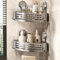 Voldra Corner Shower Caddy Suction Cup, Shower Shelf Coner No Drilling Bathroom Coner Shelves Suction Shower Organiser Rack Adhesive Corner Caddy with Towel Bar Wall Mounted(2-Pack, Gray)