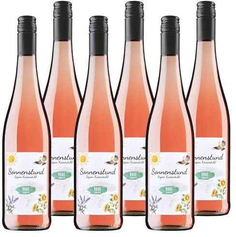Sonnenstund Rosé trocken - SILBER 2025 AWC Vienna - Roséwein fruchtig mit Pfirsich-, Apfel- & Zitrusaromen, kräftiger Körper und angenehme Säure, Wein aus Baden vom Kaiserstuhl (6 x 0,75l)