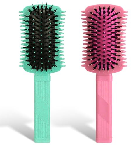 Curly Hair Brush 2 Pack, Volume Curl Defining Brush for Effortlessly Detangling Shaping and Styling Women's Curls, Reduce Pulling