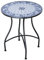 Mosaik Gartentisch Rund Metall 60 cm Mosaiktisch Garten Runder Balkontisch Tisch Indoor Bistrotisch Outdoor Terrassentisch Mosaikmuster Steinmosaik Balkon Esstisch Mediterran