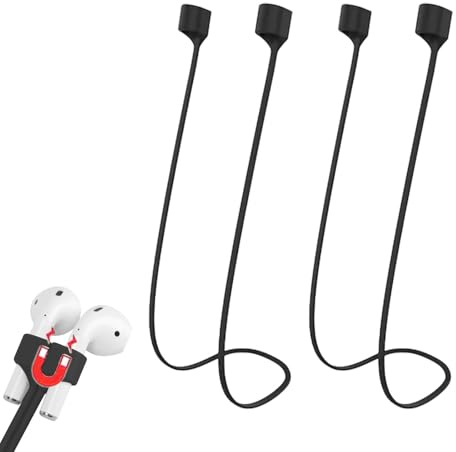 Leeneen Magnetisches Silikonband kabellose Kopfhörer Anti-Lost-Band,Magnetic Strap Anti-verlorene Halsband Ohrhörer-Schlüsselband,ideal für Laufen,Sport, Fitness,Workout,TanzK (Schwarz)