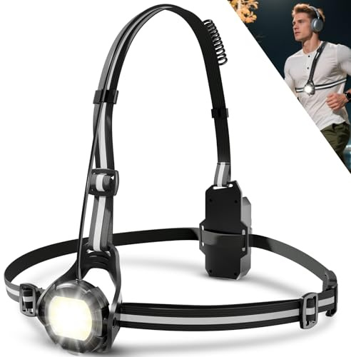 West Biking Lauflampe Joggen, 500 Lumen Lauflicht Joggen mit 4 Lichtmodi, Wiederaufladbare LED Lauflicht mit Reflektoren, Wasserdichte Jogging Lampe, Verstellbarem Winkel Lampe für Nachtläufe