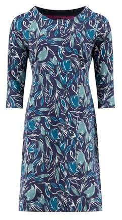 Weird Fish Starshine Printed Jersey Dress Estate Blue Size 12